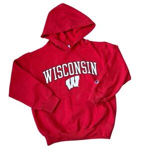 University of Wisconsin Champion Red Hoodie kids 6/7